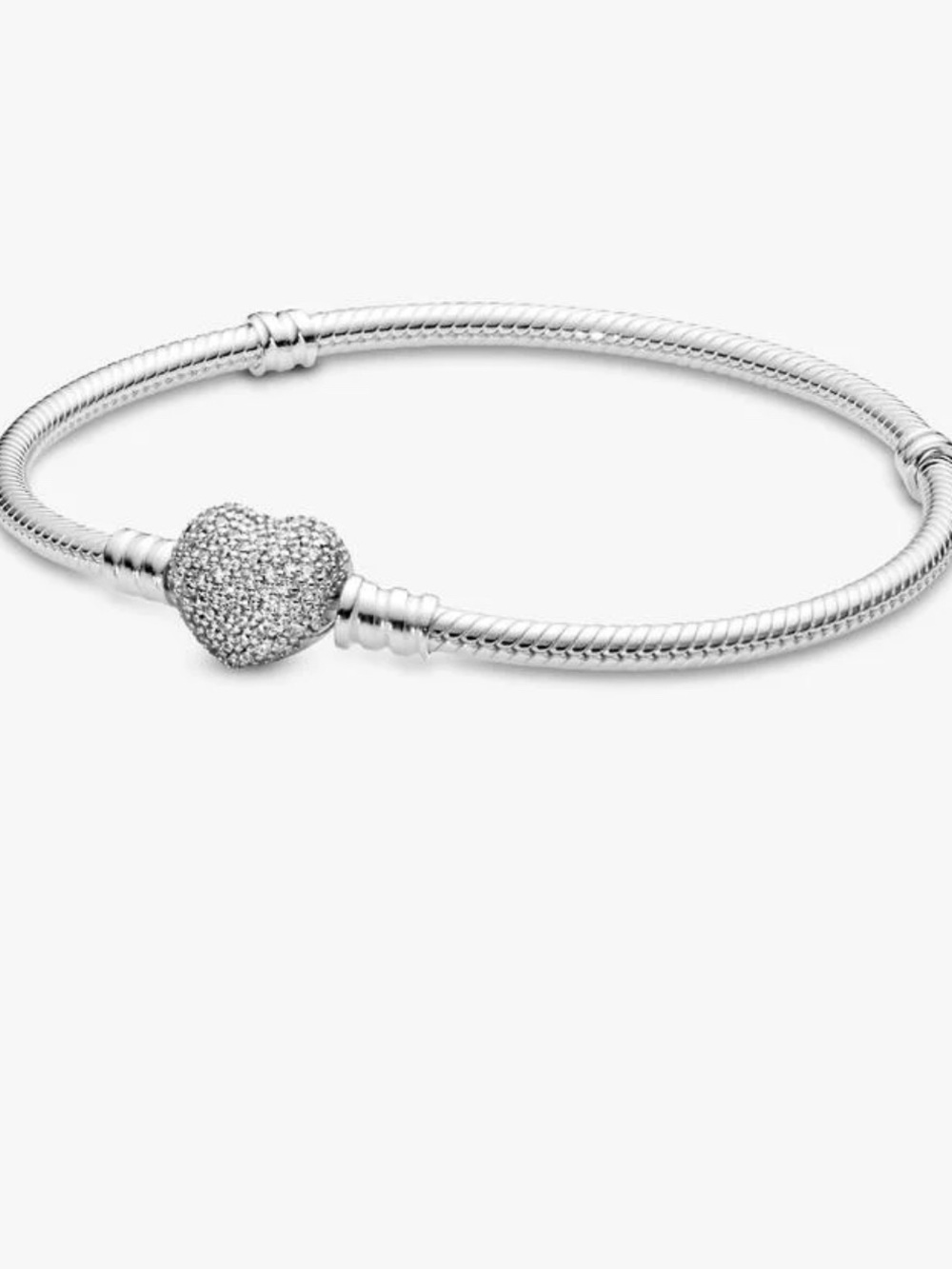 Pandora Moments Sparkling Heart & Snake Chain Bracelet